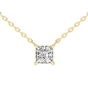 Princess Cut Lab Grown Diamond Solitaire Pendant