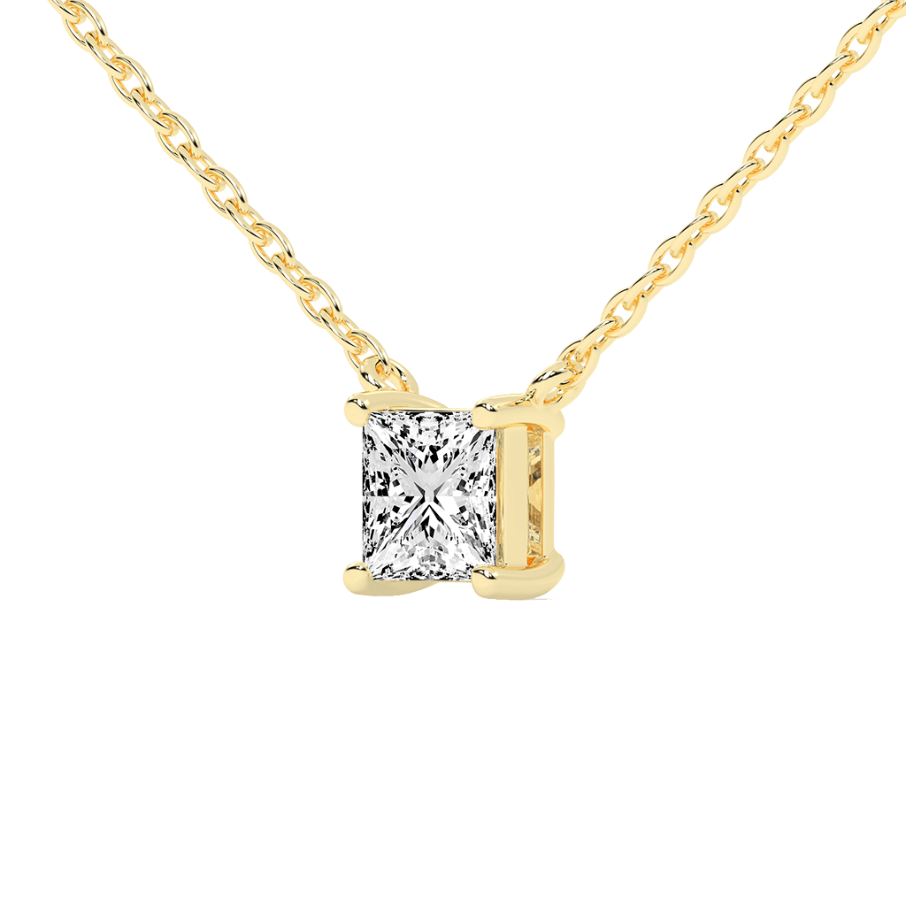 Princess Cut Lab Grown Diamond Solitaire Pendant