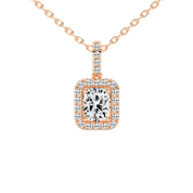 Halo Square Cushion Lab Grown Diamond Pendant