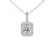 Halo Square Cushion Lab Grown Diamond Pendant