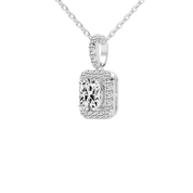 Halo Square Cushion Lab Grown Diamond Pendant