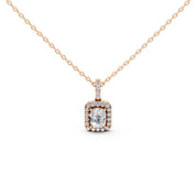 Halo Square Cushion Lab Grown Diamond Pendant