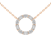 Open Circle Oval and Emerald Cut 3 Cttw Lab Grown Diamond Pendant