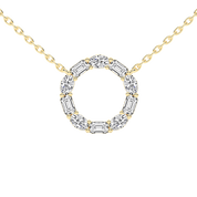 Open Circle Oval and Emerald Cut 3 Cttw Lab Grown Diamond Pendant