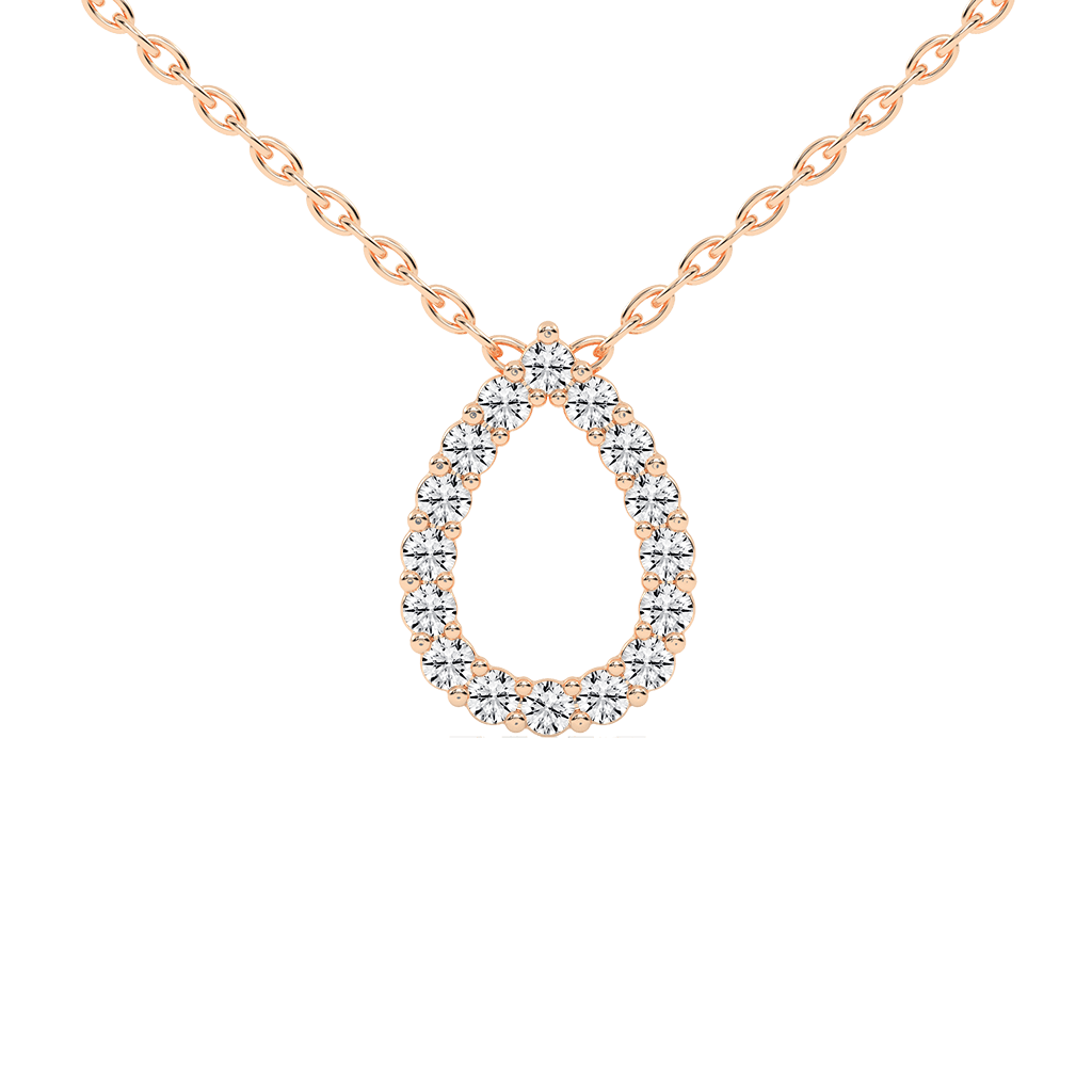 Teardrop Shaped Round cut 1.04 Cttw Lab Grown Diamond Pendant