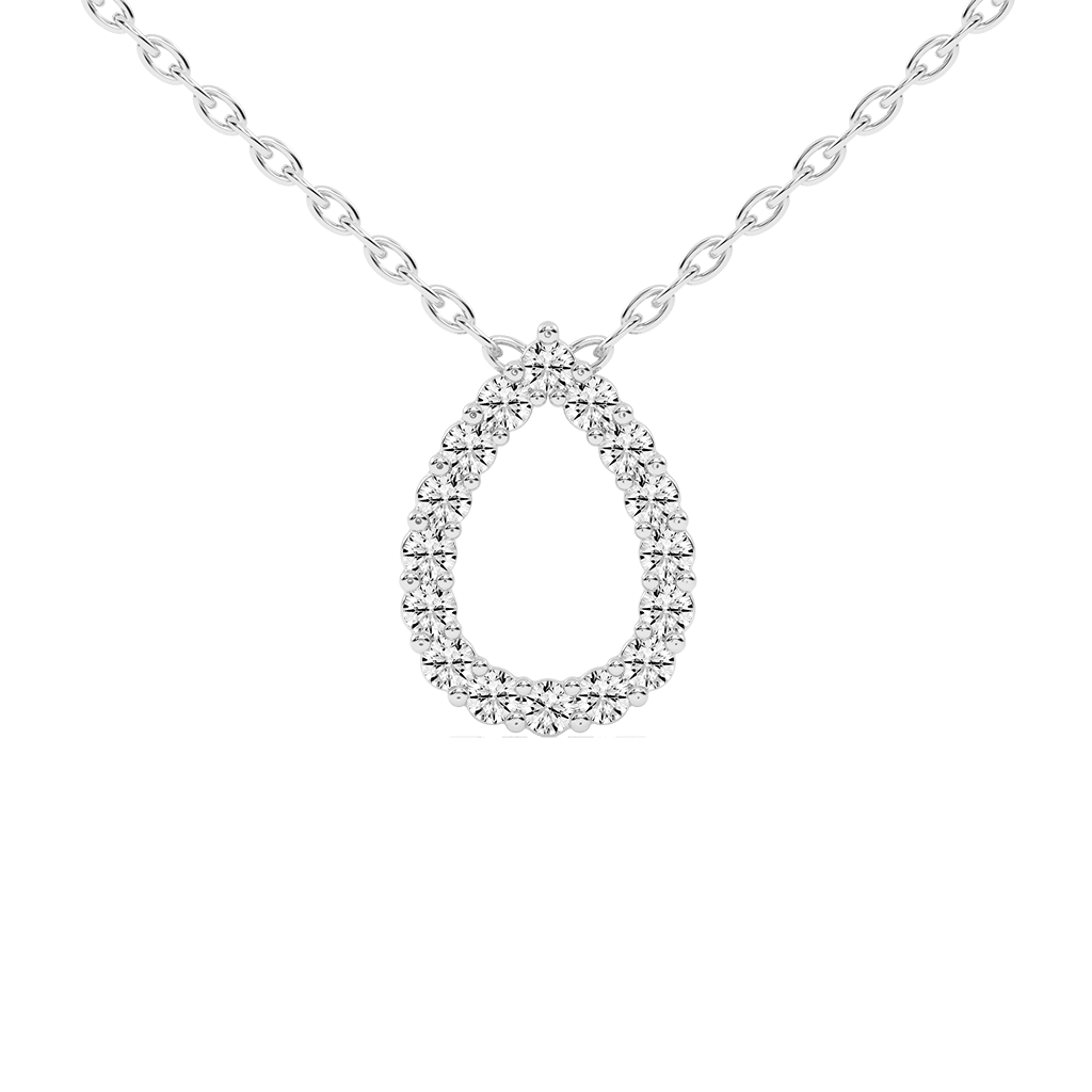 Teardrop Shaped Round cut 1.04 Cttw Lab Grown Diamond Pendant