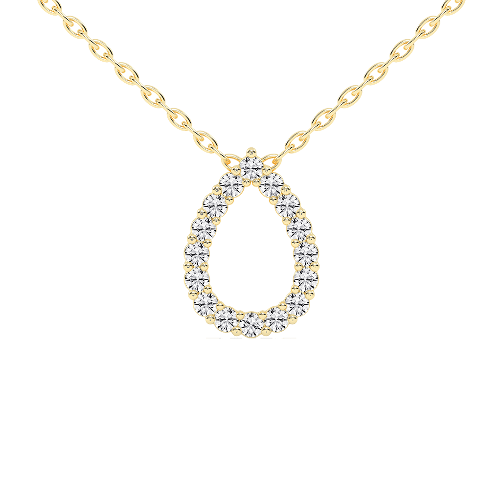 Teardrop Shaped Round cut 1.04 Cttw Lab Grown Diamond Pendant