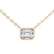 Bezel Set Emerald Cut 2.5 Cttw Lab Grown Diamond Pendant