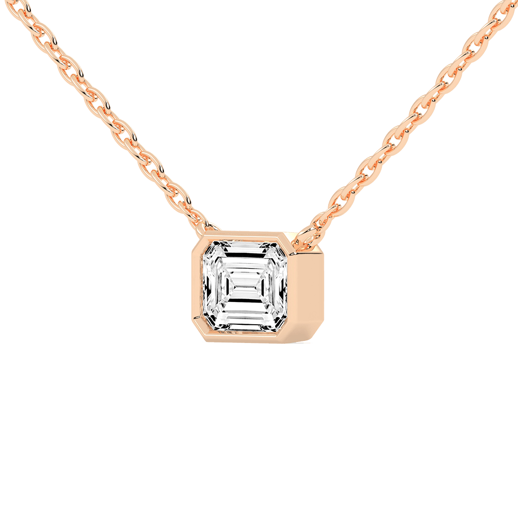 Bezel Set Emerald Cut 2.5 Cttw Lab Grown Diamond Pendant