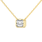 Bezel Set Emerald Cut 2.5 Cttw Lab Grown Diamond Pendant