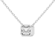 Bezel Set Emerald Cut 2.5 Cttw Lab Grown Diamond Pendant