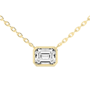 Bezel Set Emerald Cut 2.5 Cttw Lab Grown Diamond Pendant