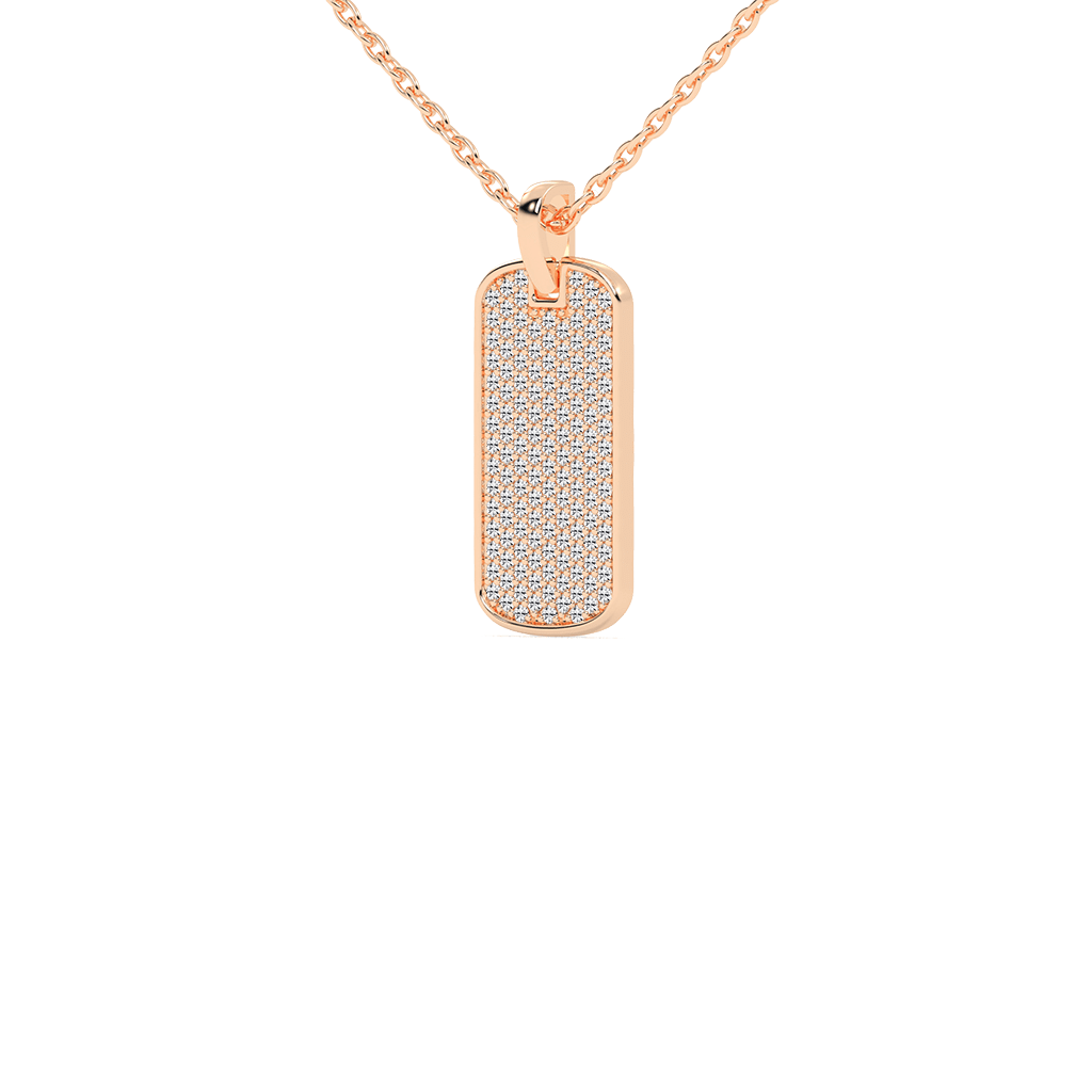 Round Cut 1.39 Cttw Dog Tag Lab Grown Diamond Pendant