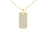 Round Cut 1.39 Cttw Dog Tag Lab Grown Diamond Pendant