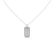 Round Cut 1.39 Cttw Dog Tag Lab Grown Diamond Pendant