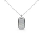 Round Cut 1.39 Cttw Dog Tag Lab Grown Diamond Pendant