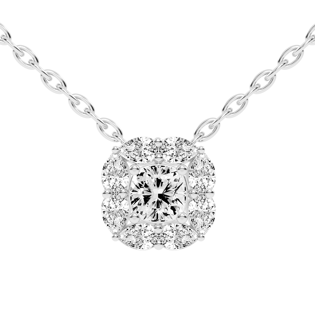 Square Cushion and Pear Cut 1.63 Cttw Lab Grown Diamond Pendant