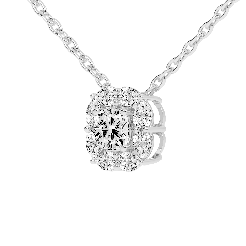 Square Cushion and Pear Cut 1.63 Cttw Lab Grown Diamond Pendant