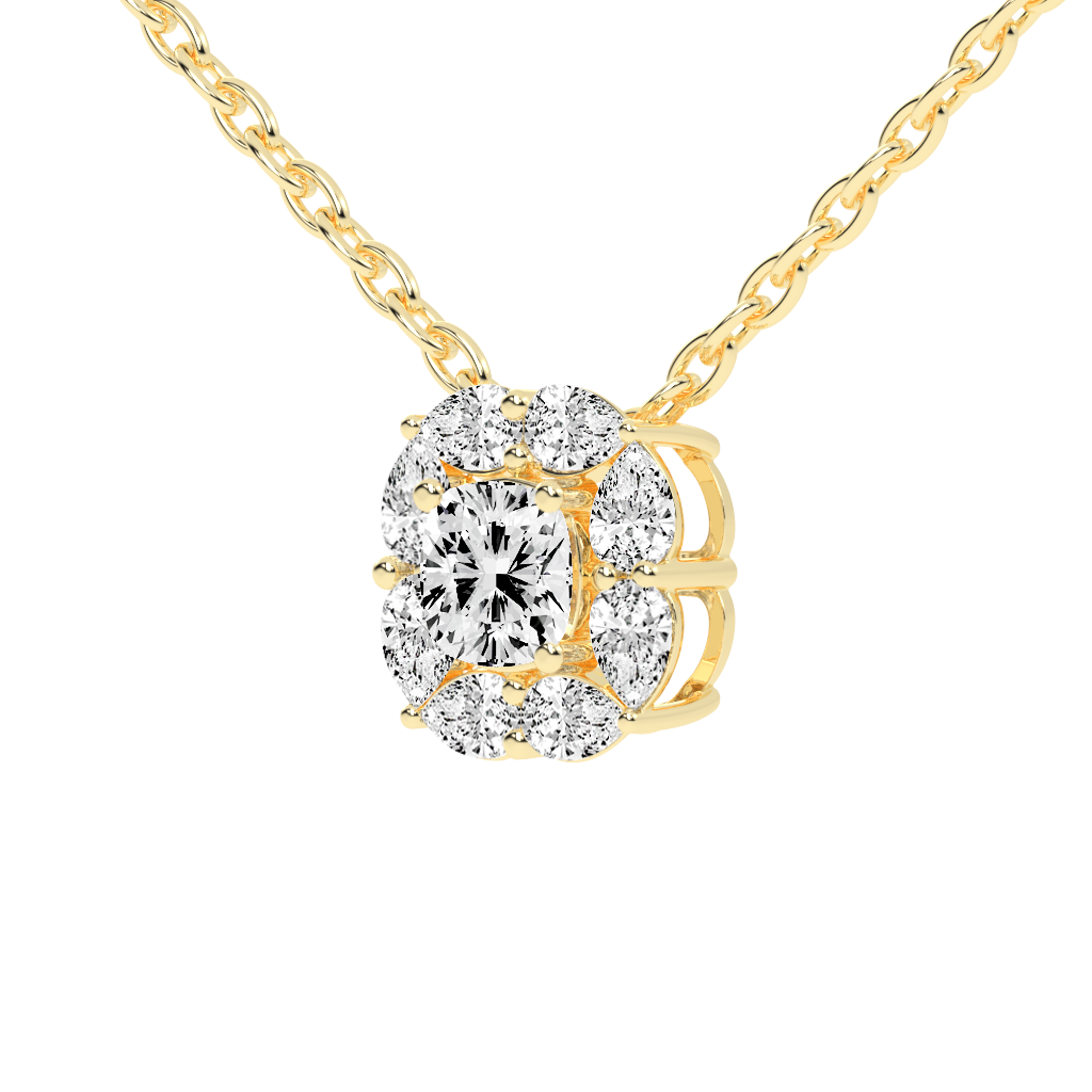 Square Cushion and Pear Cut 1.63 Cttw Lab Grown Diamond Pendant