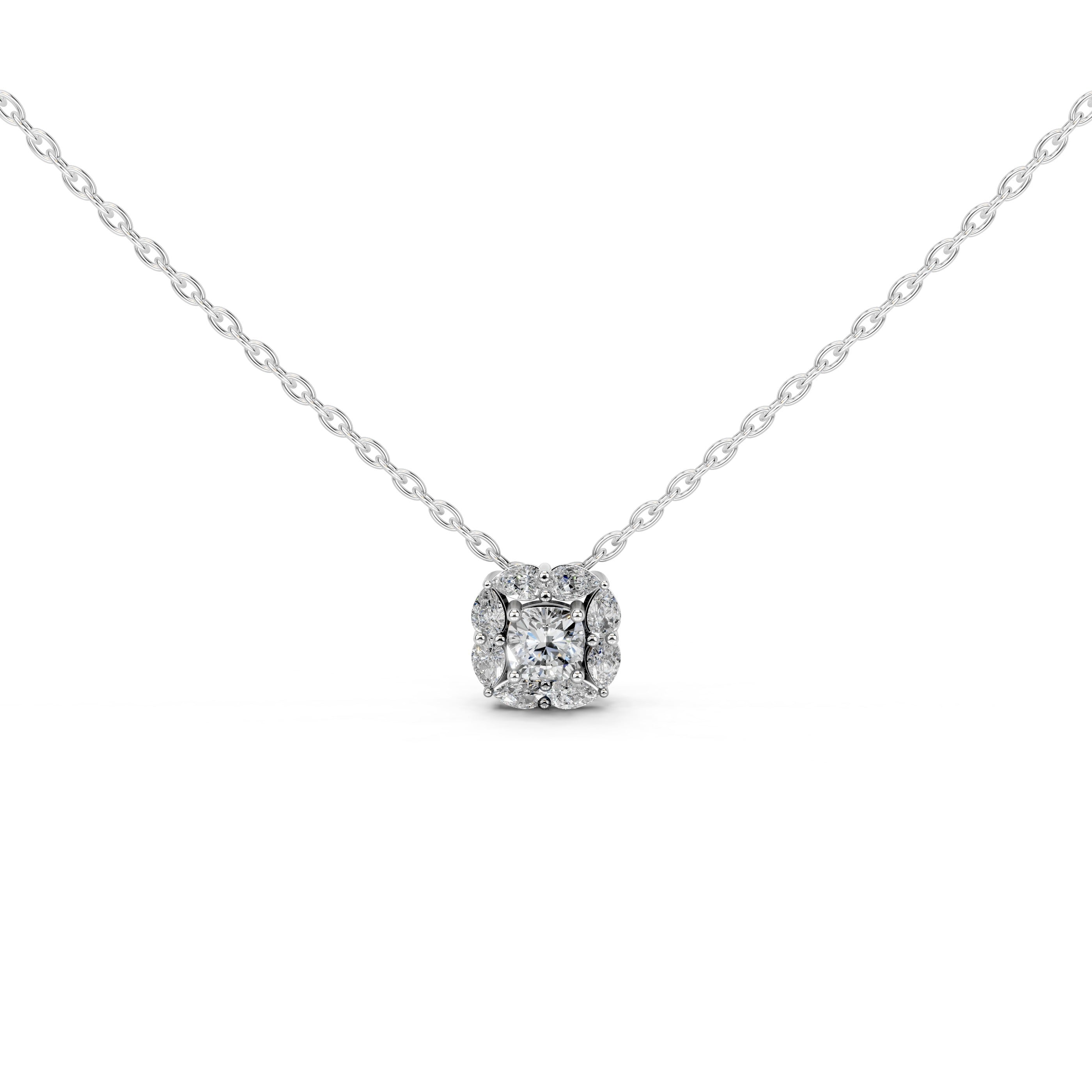 Square Cushion and Pear Cut 1.63 Cttw Lab Grown Diamond Pendant