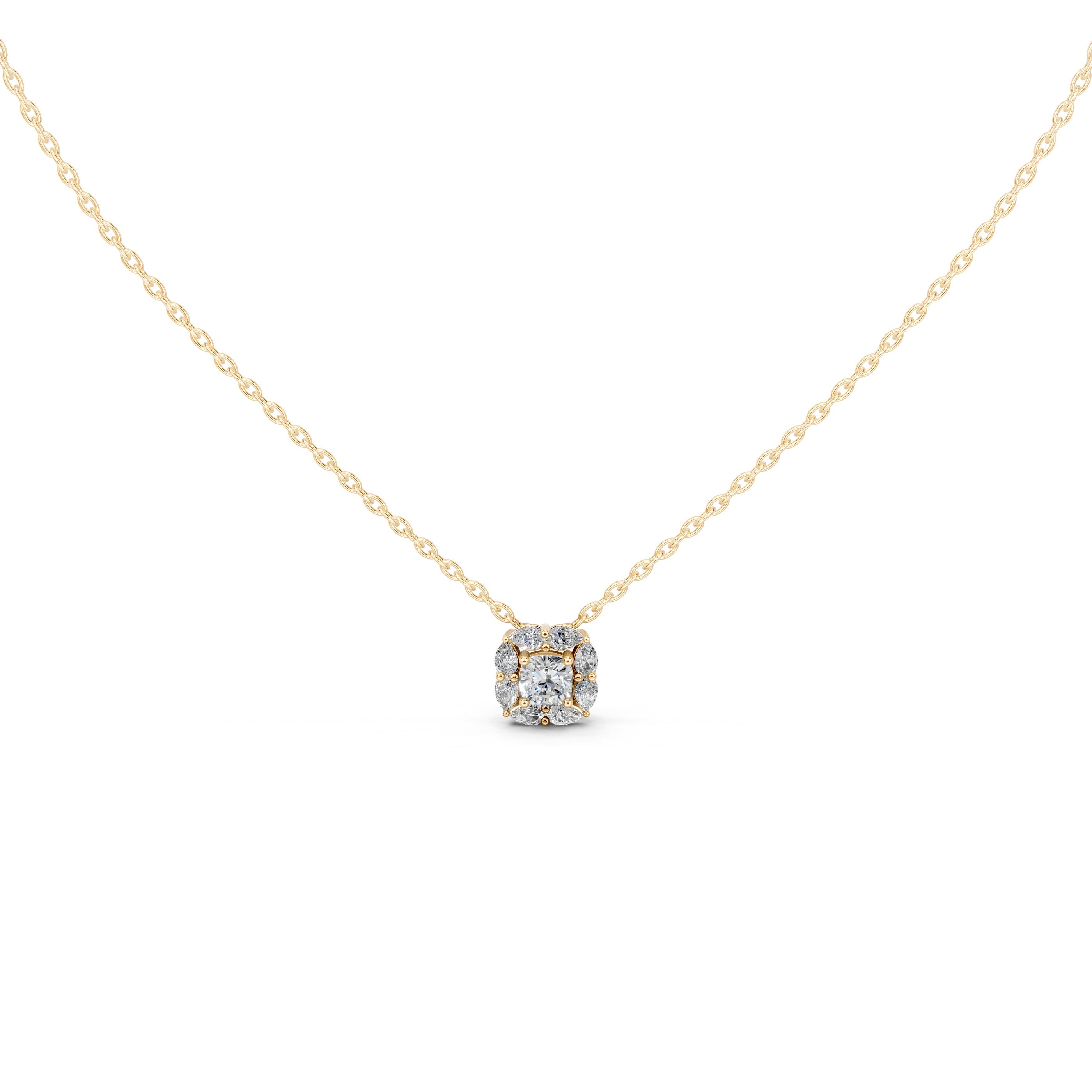 Square Cushion and Pear Cut 1.63 Cttw Lab Grown Diamond Pendant