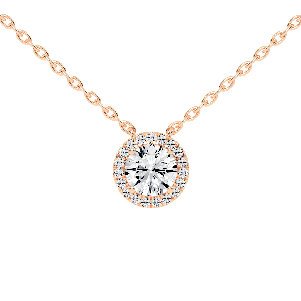 Fancy Halo Round Cut 2.38 Cttw Lab Grown Diamond Pendant