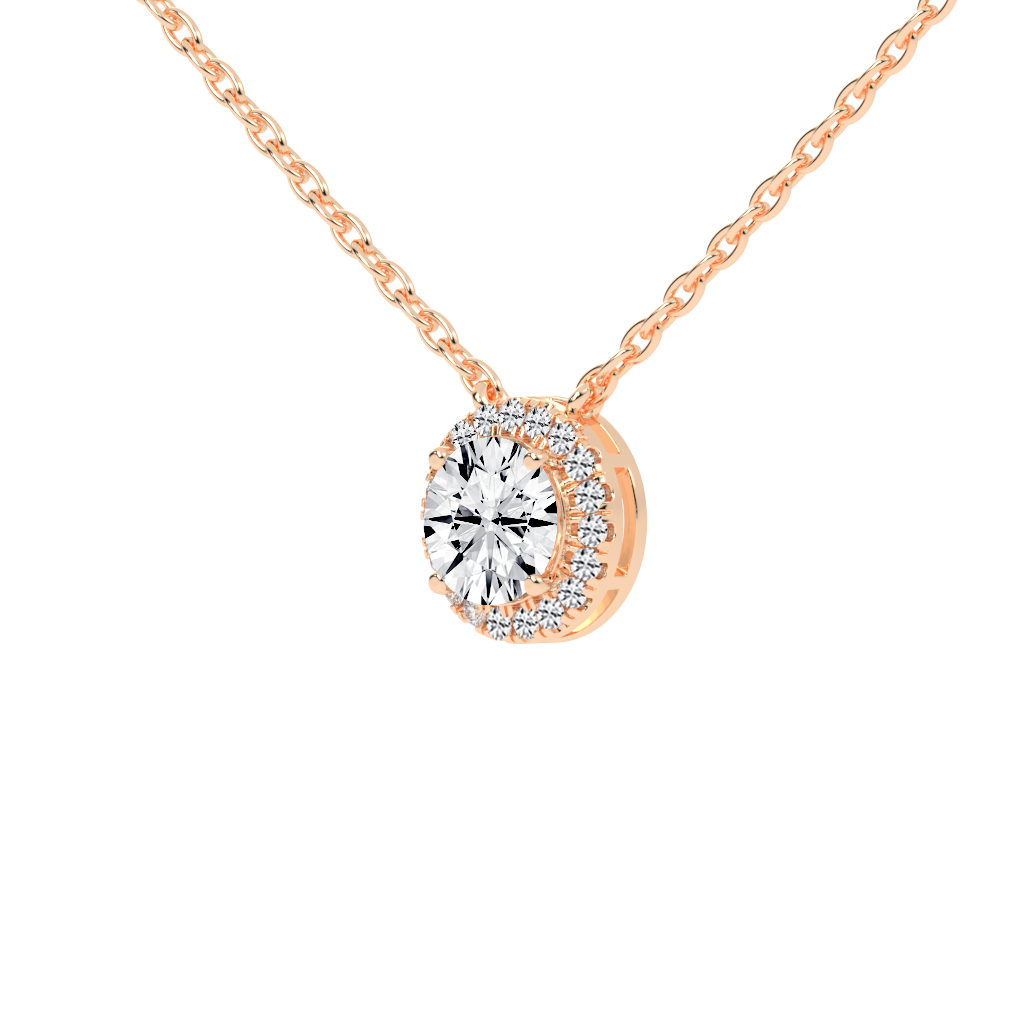 Fancy Halo Round Cut 2.38 Cttw Lab Grown Diamond Pendant