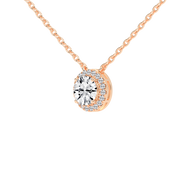 Fancy Halo Round Cut 2.38 Cttw Lab Grown Diamond Pendant