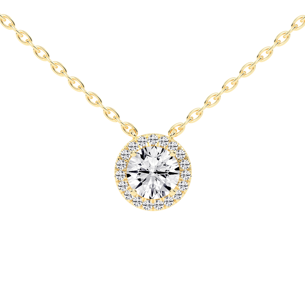 Fancy Halo Round Cut 2.38 Cttw Lab Grown Diamond Pendant