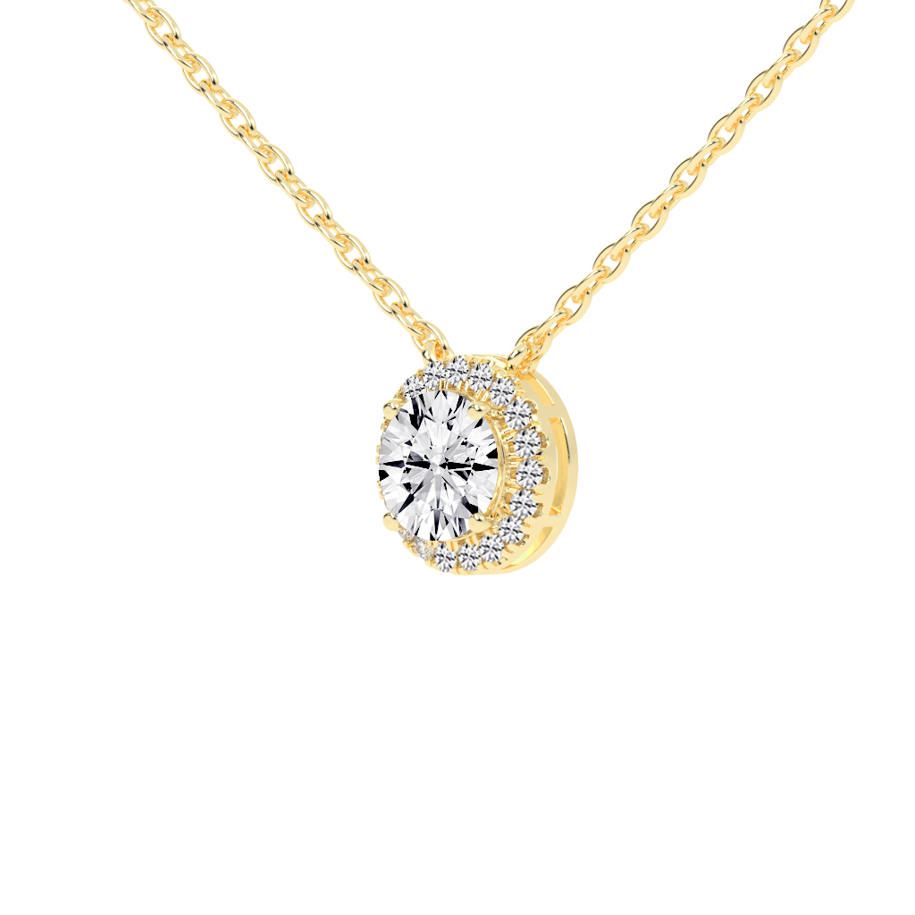 Fancy Halo Round Cut 2.38 Cttw Lab Grown Diamond Pendant