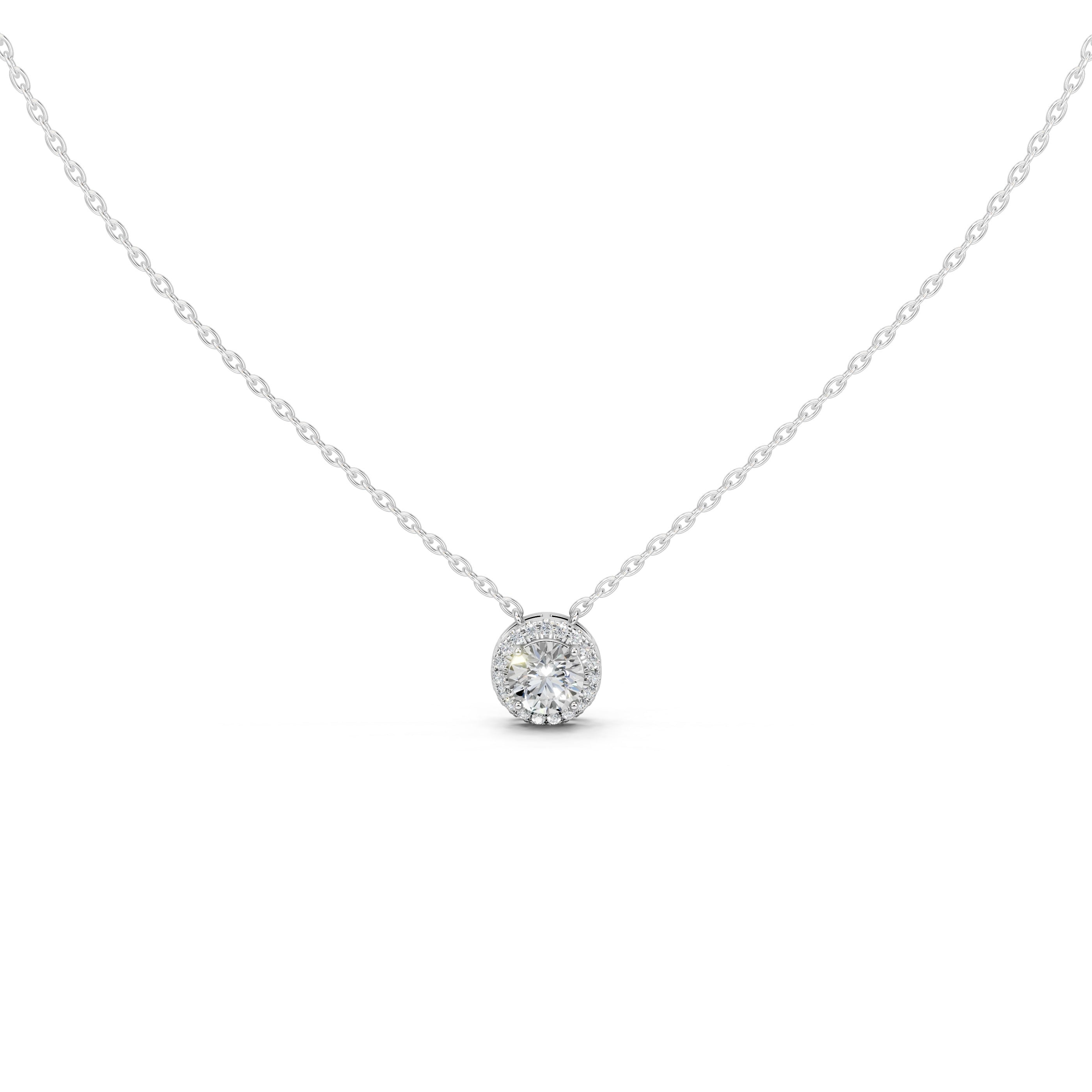 Fancy Halo Round Cut 2.38 Cttw Lab Grown Diamond Pendant