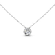 Fancy Halo Round Cut 2.38 Cttw Lab Grown Diamond Pendant