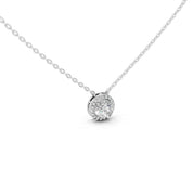 Fancy Halo Round Cut 2.38 Cttw Lab Grown Diamond Pendant