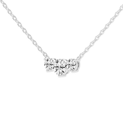 Three Stone Round Cut 2.17 Cttw Lab Grown Diamond Pendant