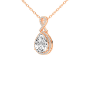 Halo Pear Cut Teardrop 4.18 Cttw Lab Grown Diamond Pendant