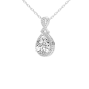 Halo Pear Cut Teardrop 4.18 Cttw Lab Grown Diamond Pendant