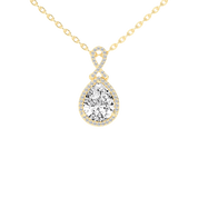 Halo Pear Cut Teardrop 4.18 Cttw Lab Grown Diamond Pendant