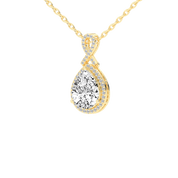 Halo Pear Cut Teardrop 4.18 Cttw Lab Grown Diamond Pendant