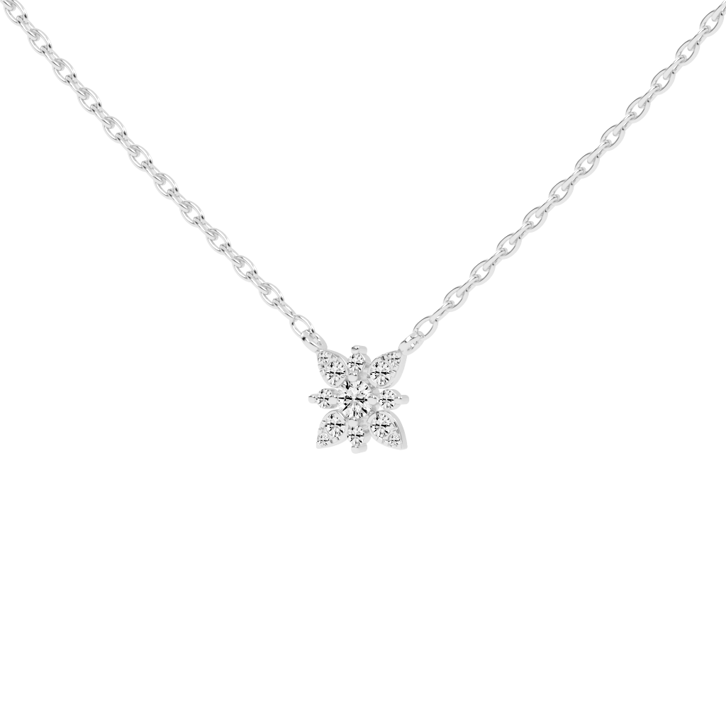 Floral Style Round Cut 0.43 Cttw Lab Grown Diamond Pendant