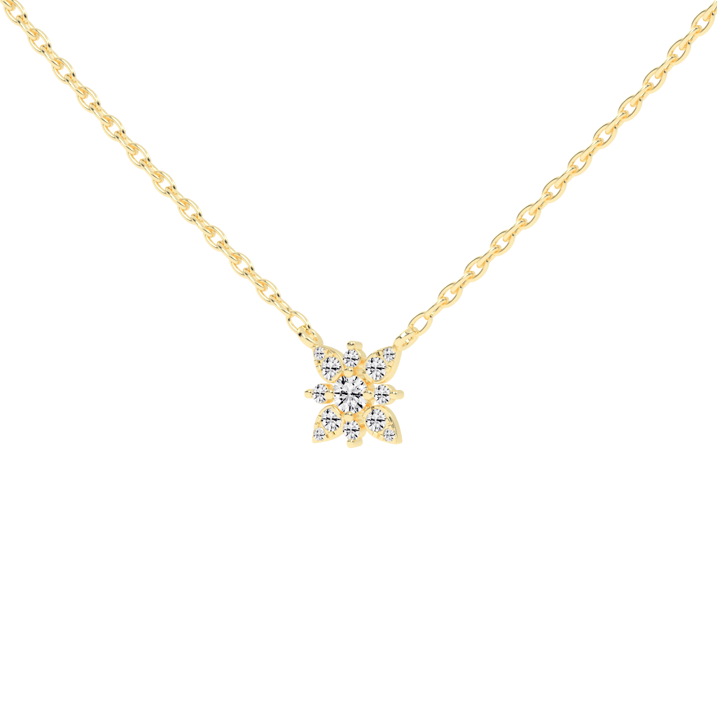 Floral Style Round Cut 0.43 Cttw Lab Grown Diamond Pendant