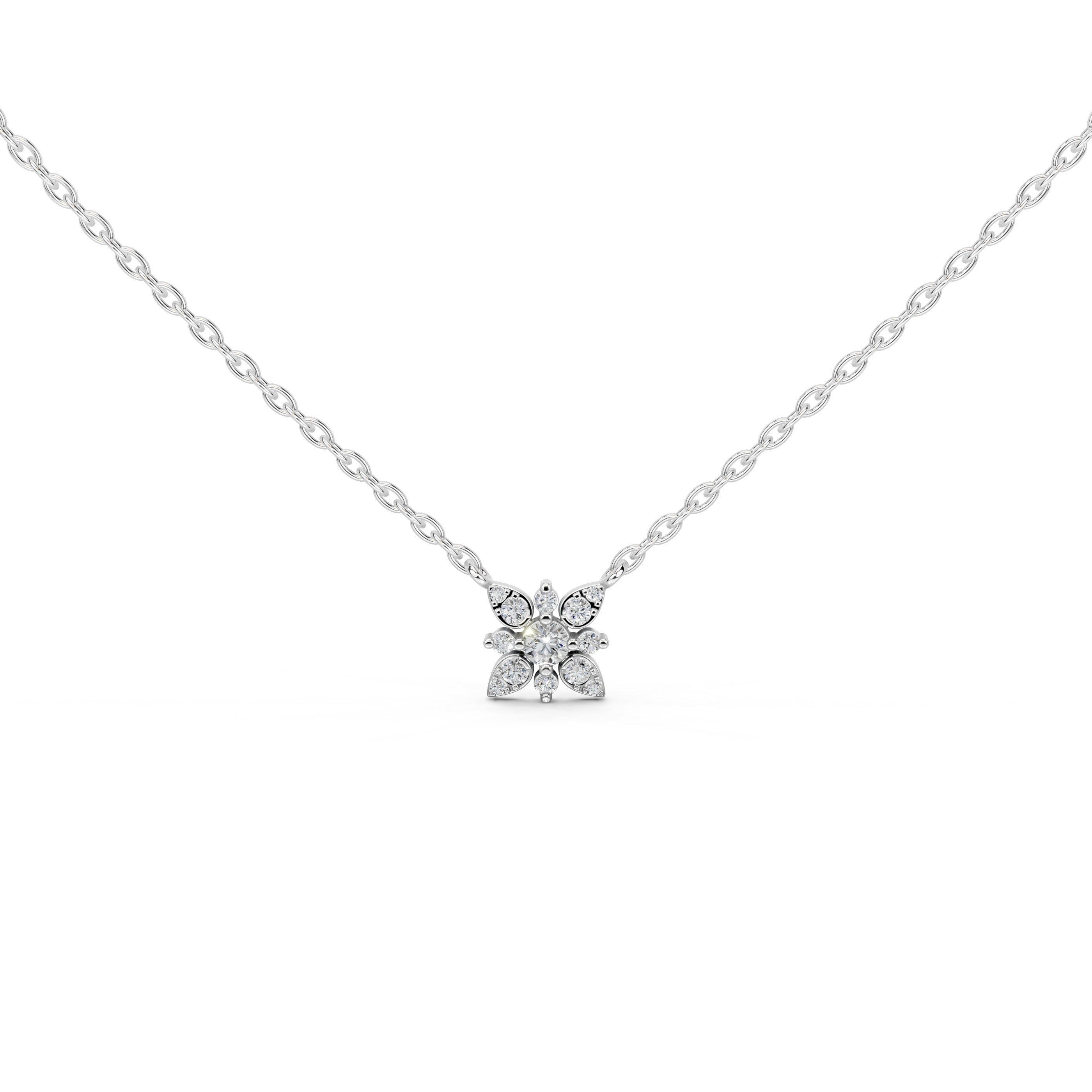 Floral Style Round Cut 0.43 Cttw Lab Grown Diamond Pendant