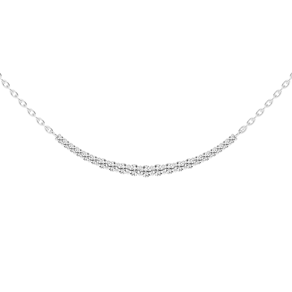 Round cut 1.45 Cttw Lab Grown Diamond Bar Pendant