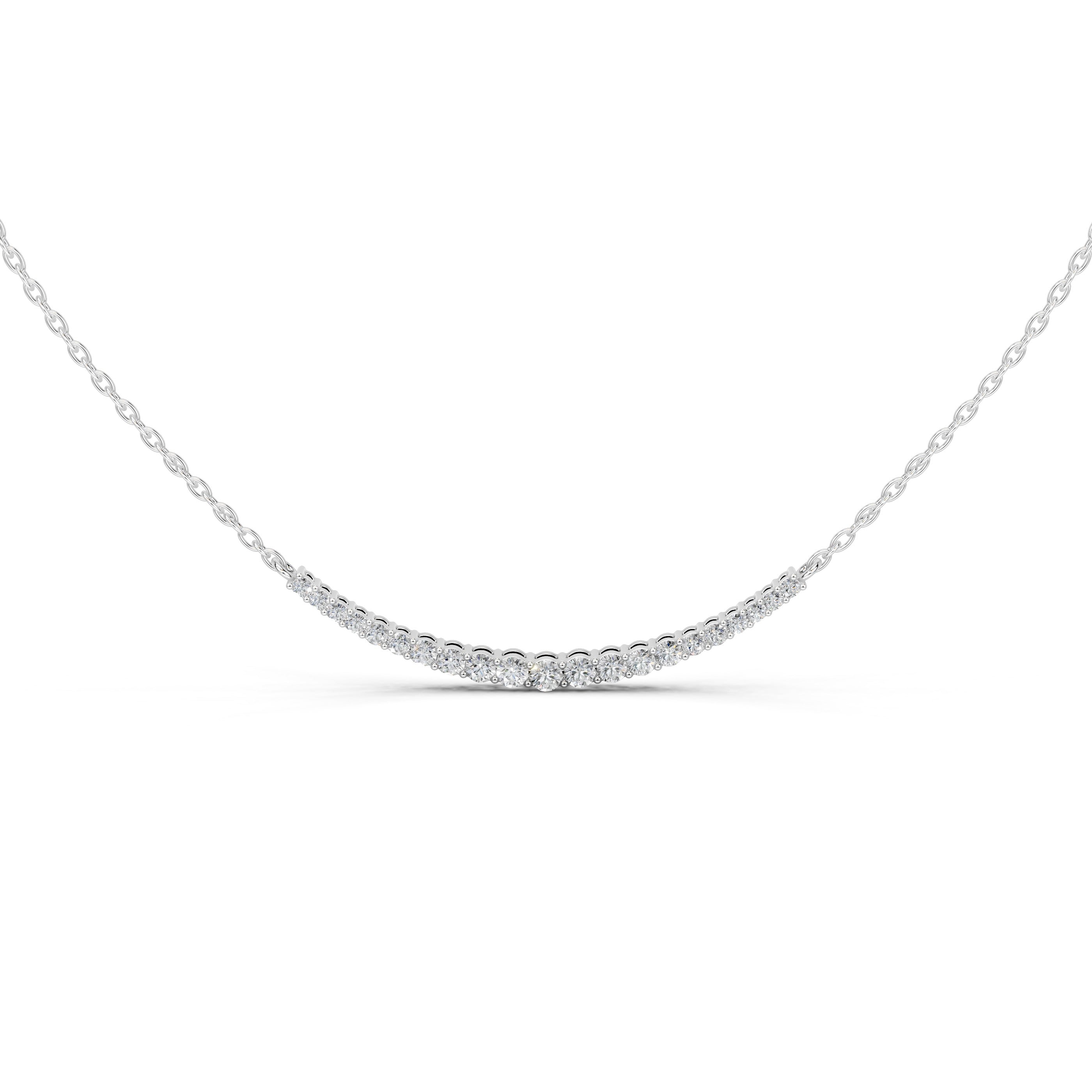 Round cut 1.45 Cttw Lab Grown Diamond Bar Pendant