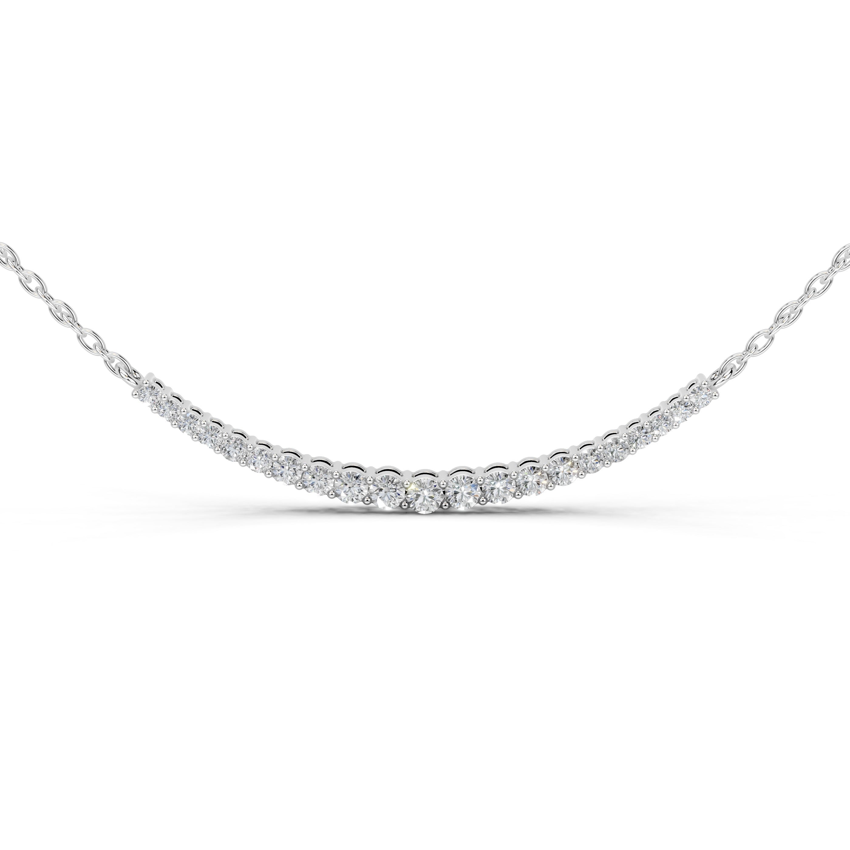 Round cut 1.45 Cttw Lab Grown Diamond Bar Pendant