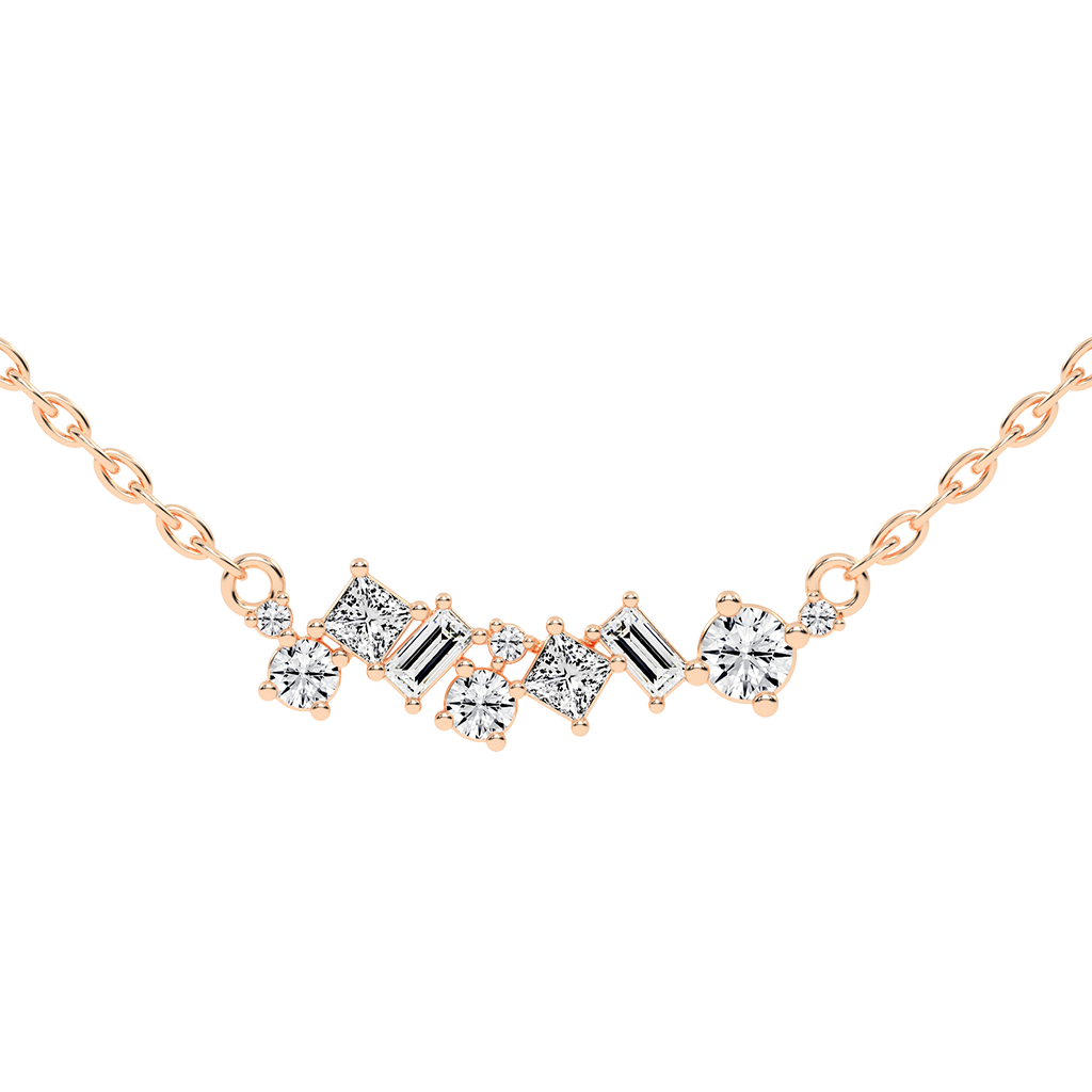 Baguette and Princess Cut 1.20 Cttw Lab Grown Diamond Bar Pendant