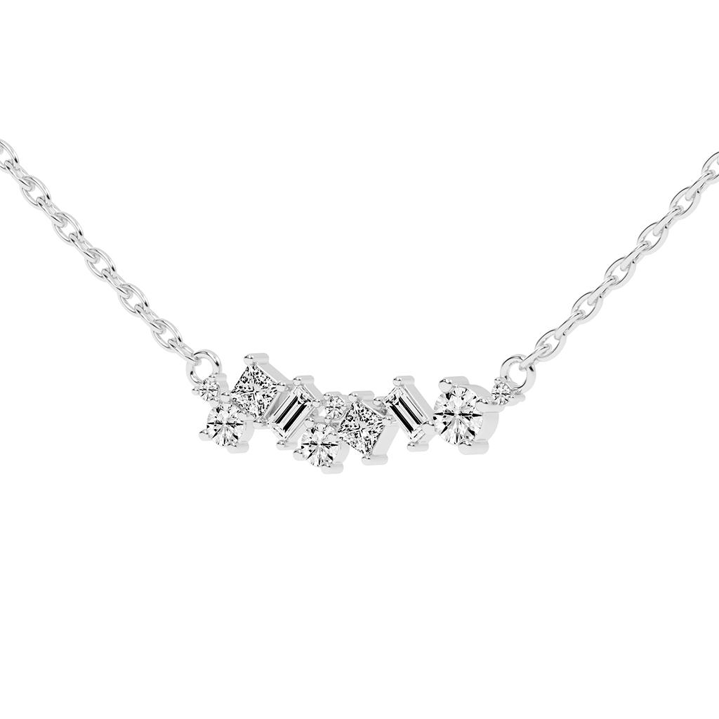 Baguette and Princess Cut 1.20 Cttw Lab Grown Diamond Bar Pendant