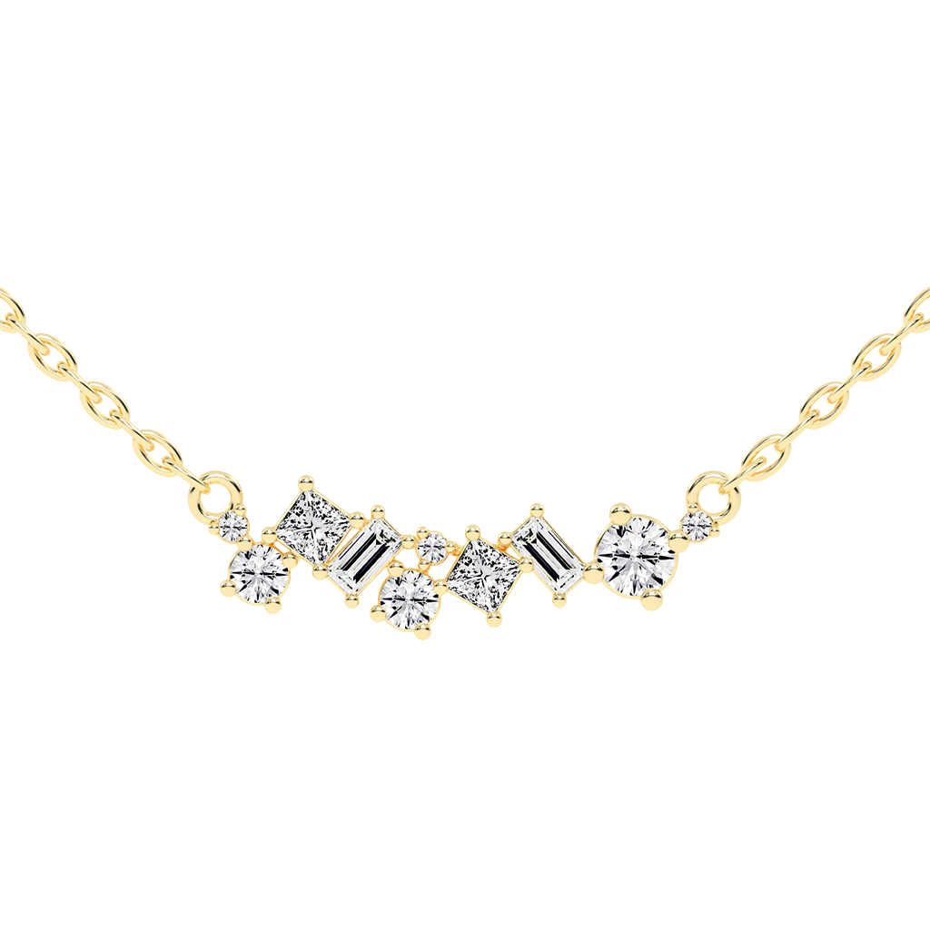 Baguette and Princess Cut 1.20 Cttw Lab Grown Diamond Bar Pendant