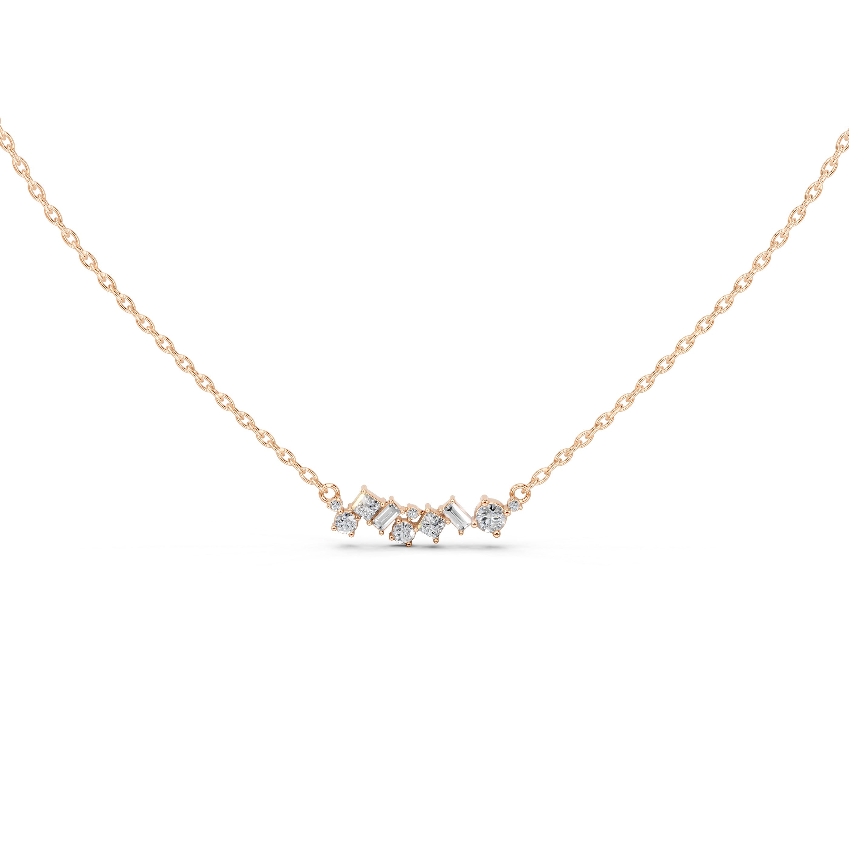 Baguette and Princess Cut 1.20 Cttw Lab Grown Diamond Bar Pendant