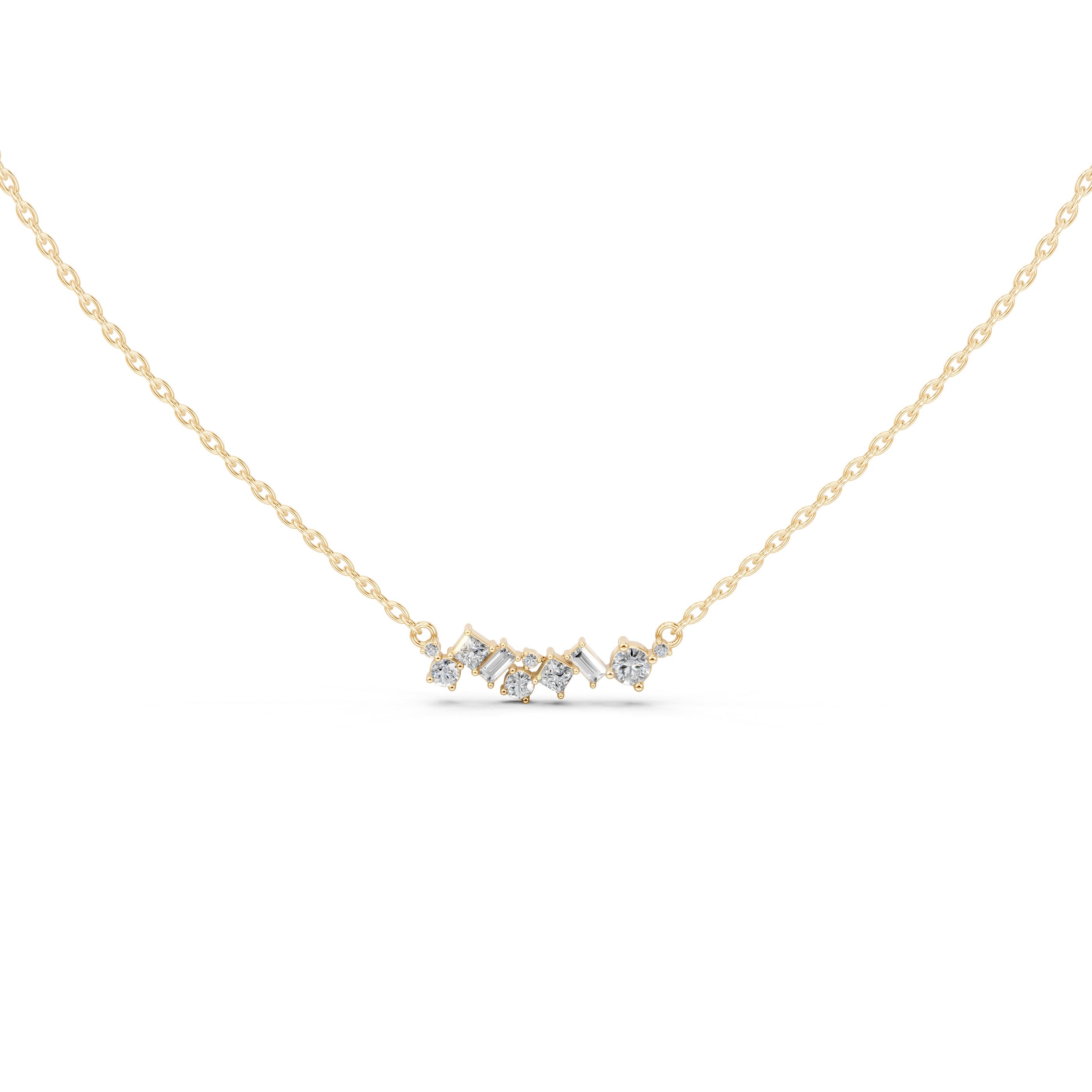 Baguette and Princess Cut 1.20 Cttw Lab Grown Diamond Bar Pendant