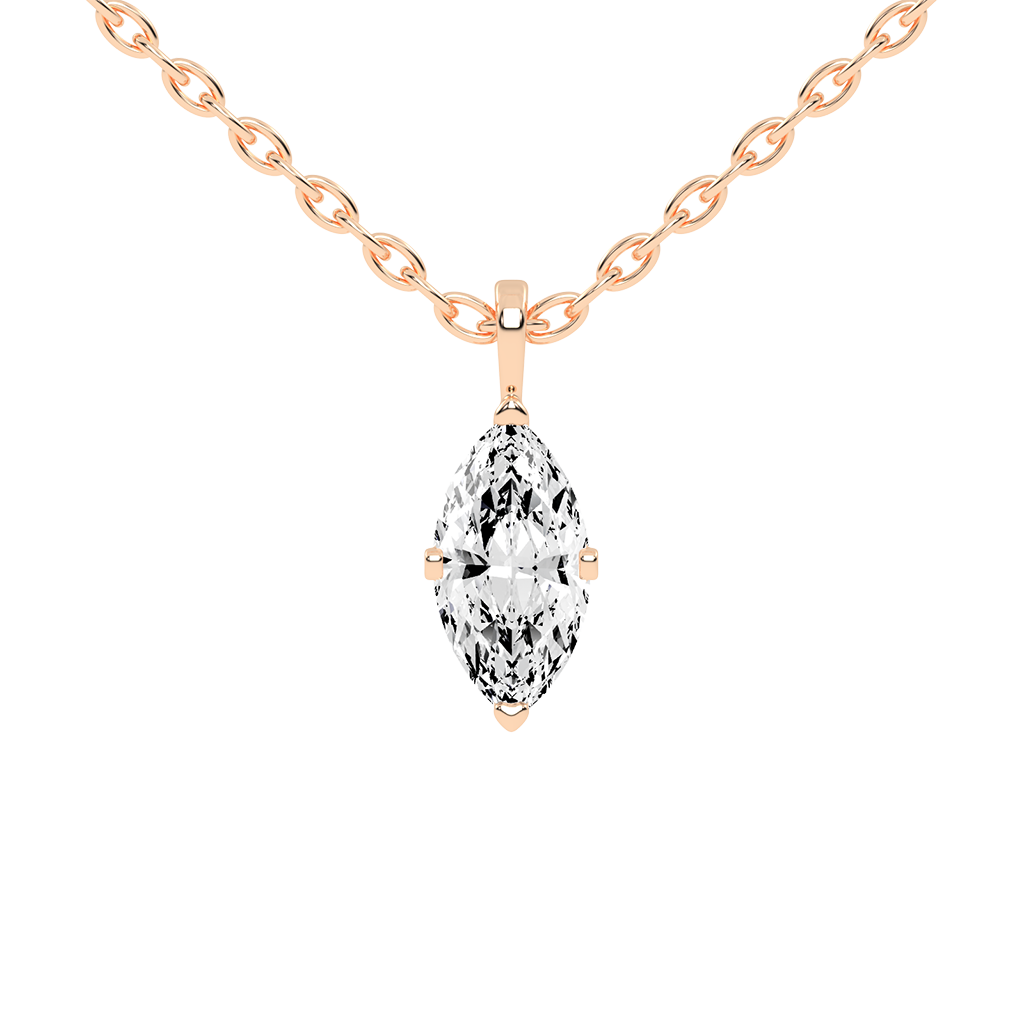 Solitaire Marquise cut 1.75 Cttw Lab Grown Diamond Pendant